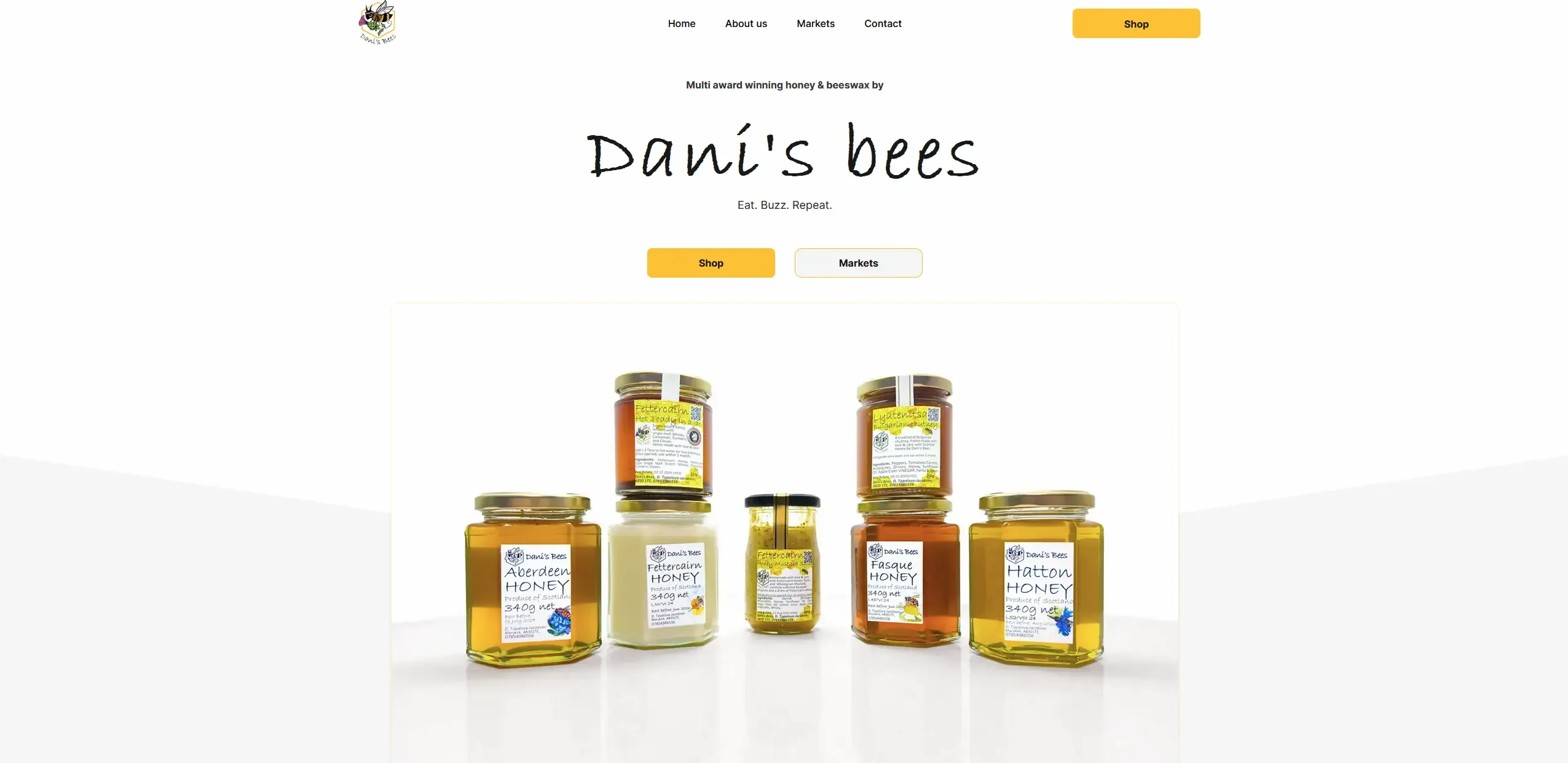 Dani's bees Website Example